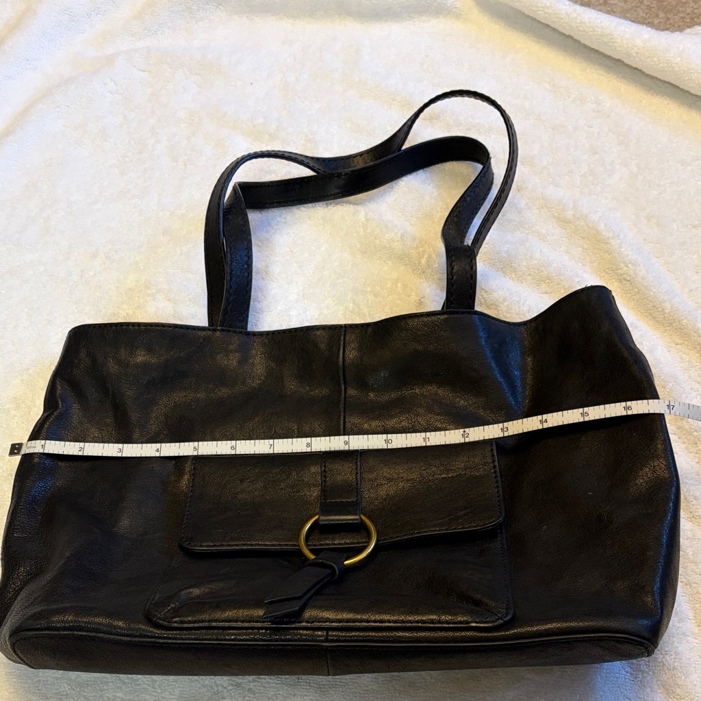 Frye Elegant Black Leather Tote Bag